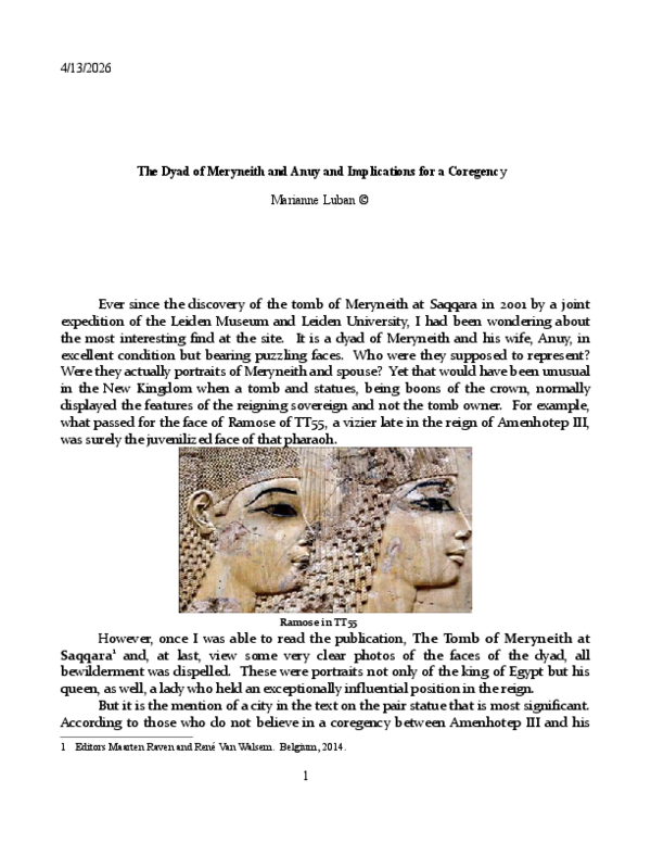 (PDF) The Dyad of Meryneith and Anuy and Implications for a Coregency