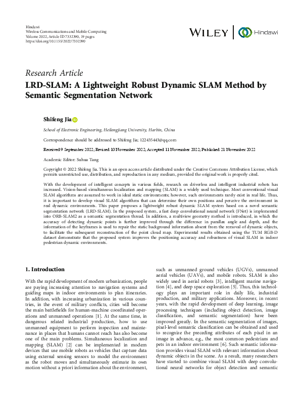 (PDF) LRD-SLAM: A Lightweight Robust Dynamic SLAM Method by Semantic ...