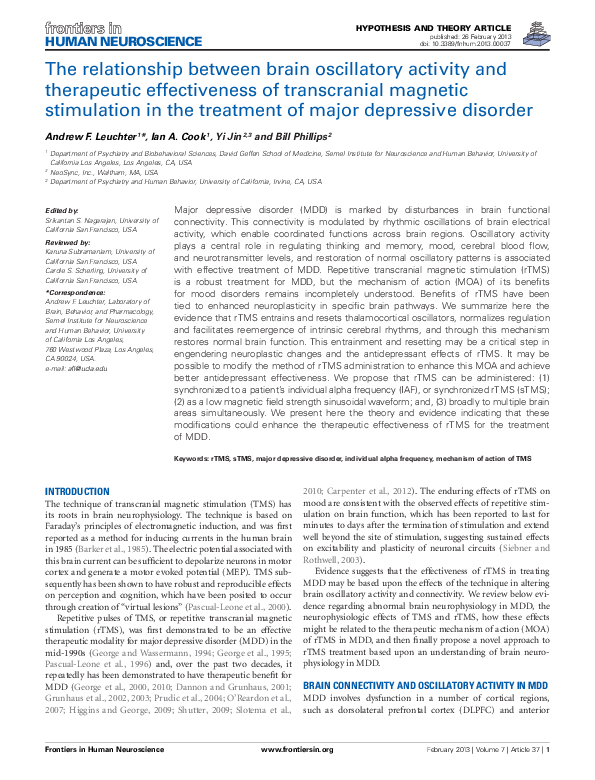 (PDF) The relationship between brain oscillatory activity and ...