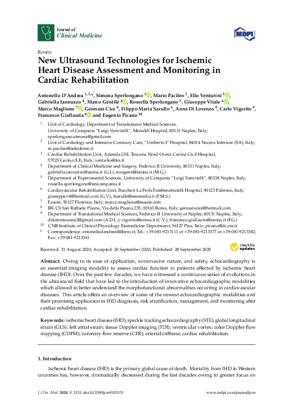 (PDF) New Ultrasound Technologies for Ischemic Heart Disease Assessment ...