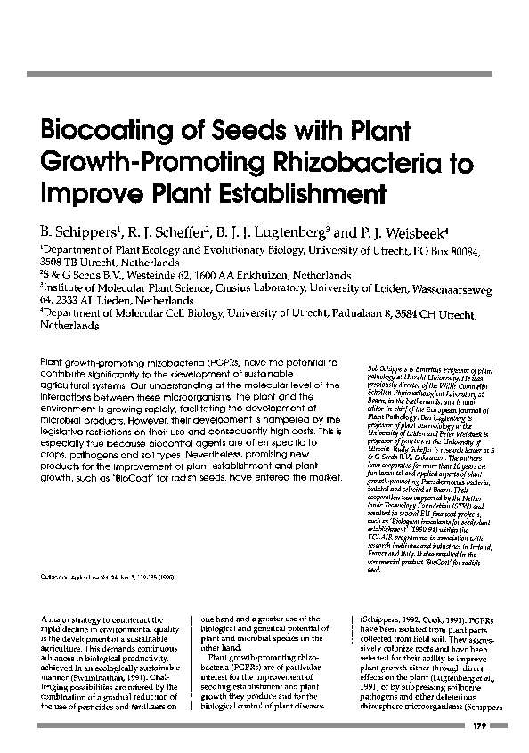 (PDF) Biocoating of Seeds with Plant Growth-Promoting Rhizobacteria to ...