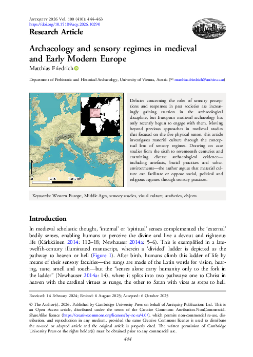 (PDF) Archaeology and Sensory Regimes in Medieval and Early Modern Europe