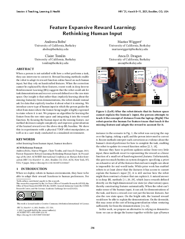 (PDF) Feature Expansive Reward Learning