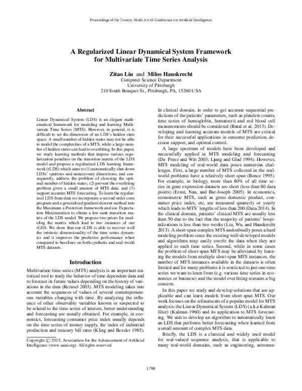 (PDF) A Regularized Linear Dynamical System Framework for Multivariate ...