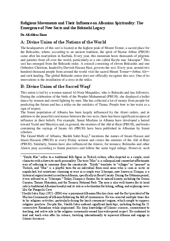 (PDF) Religious Movements and Their Influence on Albanian Spirituality ...
