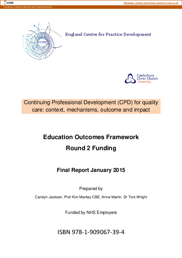(PDF) Continuing professional development (CPD) for quality care ...