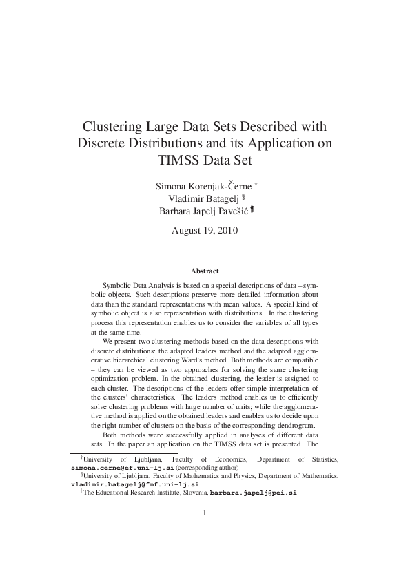 (PDF) Clustering large data sets described with discrete distributions ...