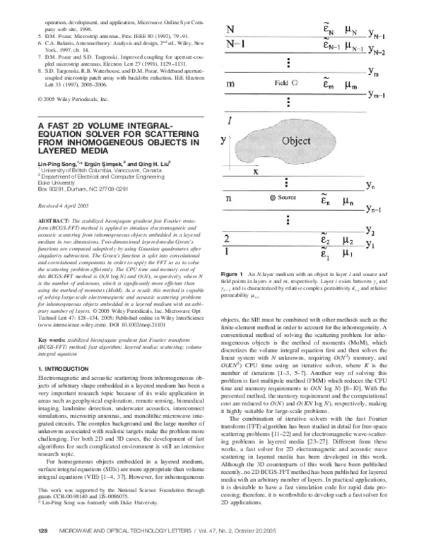 (PDF) A fast 2D volume integral-equation solver for scattering from ...