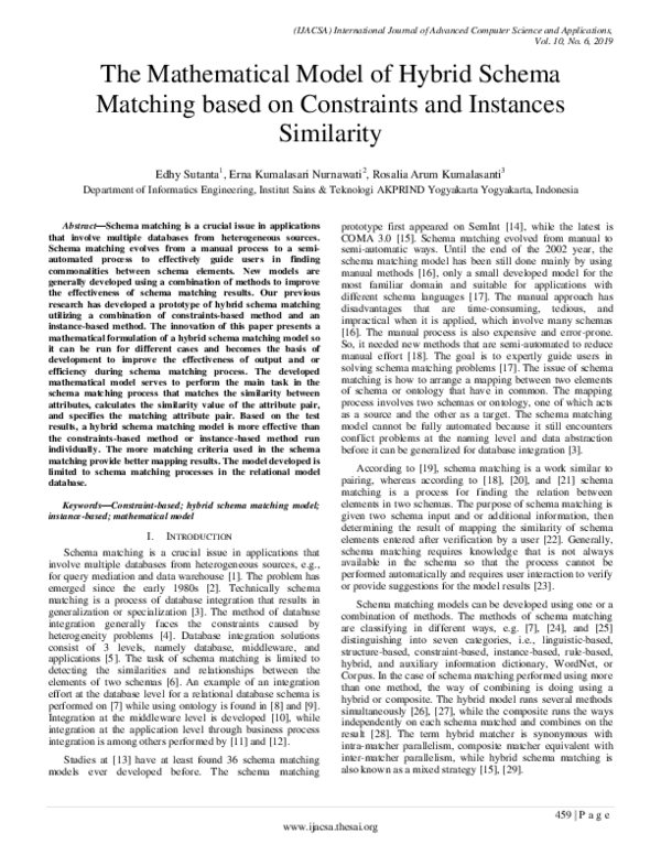 (PDF) The Mathematical Model of Hybrid Schema Matching based on ...