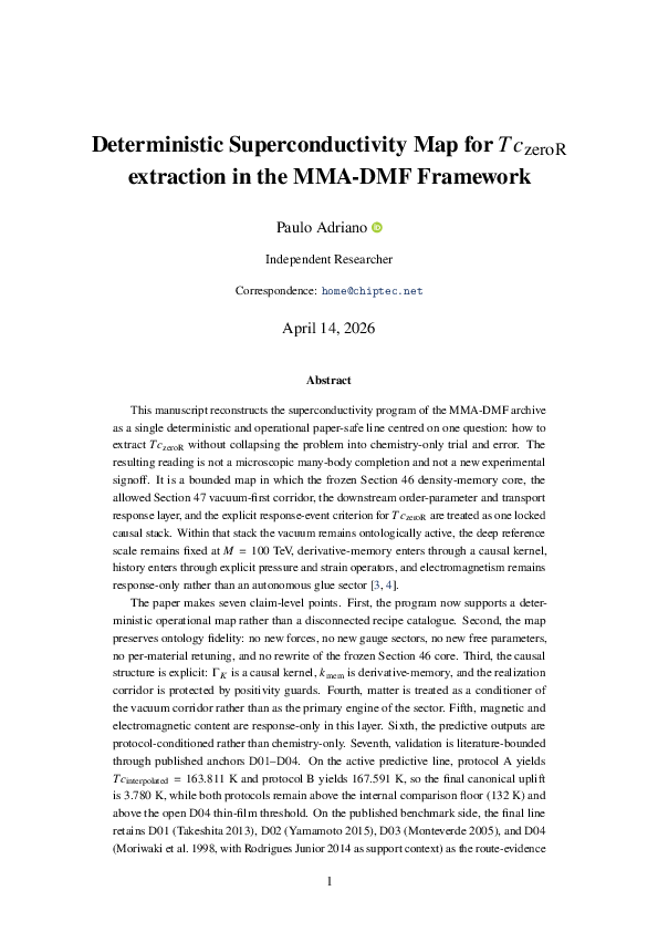 (PDF) Deterministic Superconductivity Map for Tc_zeroR extraction in ...