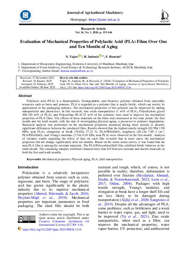 (PDF) Evaluation of Mechanical Properties of Polylactic Acid (PLA ...