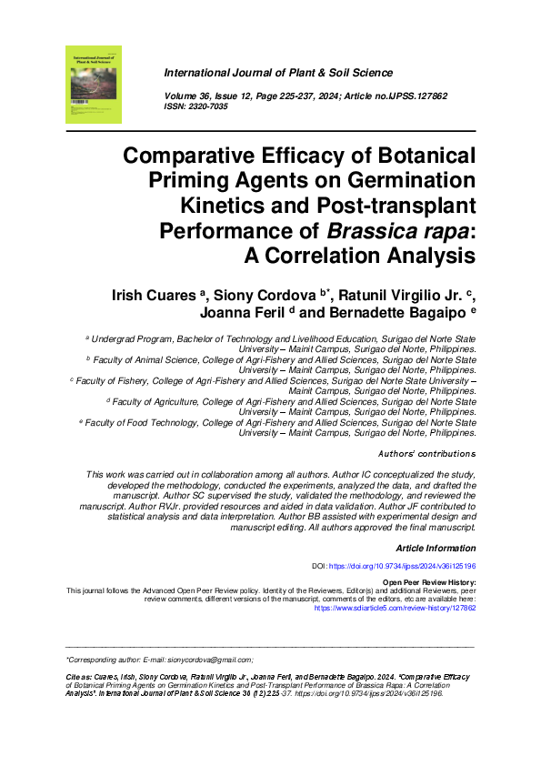 (PDF) Comparative Efficacy of Botanical Priming Agents on Germination ...