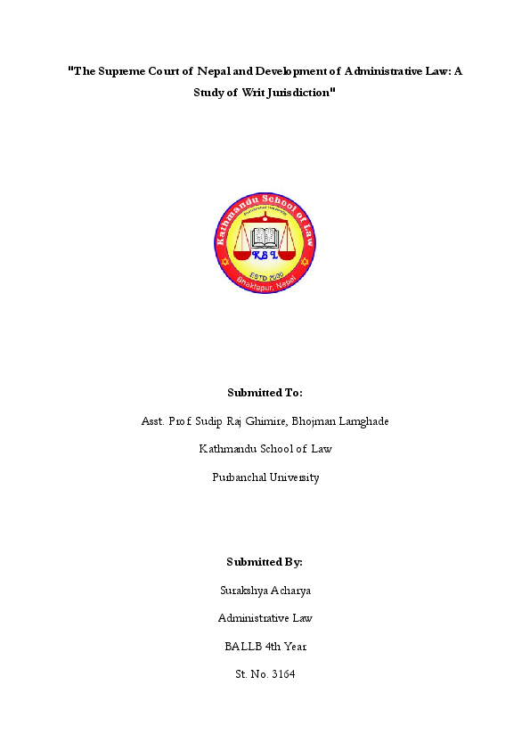 (PDF) "The Supreme Court of Nepal and Development of Administrative Law ...
