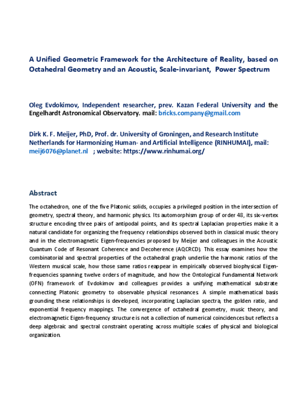 (PDF) A Unified Geometric Framework for the Architecture of Reality ...