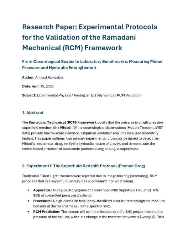 (PDF) Research Paper: Experimental Protocols for the Validation of the ...