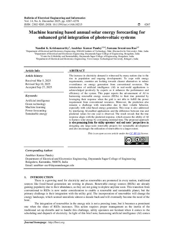 (PDF) Machine learning based annual solar energy forecasting for ...