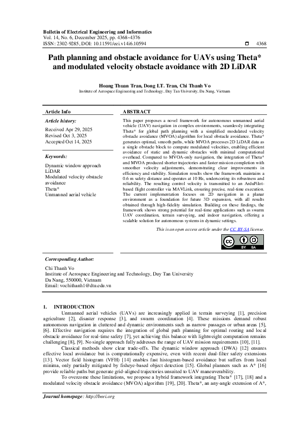 (PDF) Path planning and obstacle avoidance for UAVs using Theta* and ...