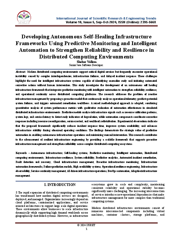 (PDF) Developing Autonomous Self-Healing Infrastructure Frameworks ...