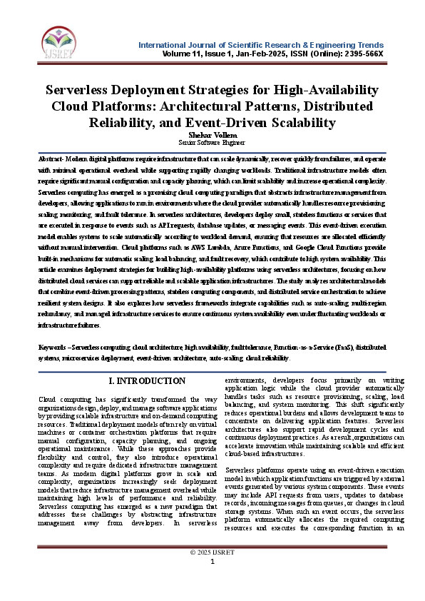 (PDF) Serverless Deployment Strategies For High-Availability Cloud ...