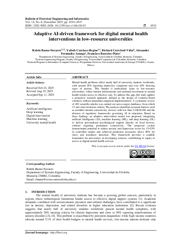 (PDF) Adaptive AI-driven framework for digital mental health ...