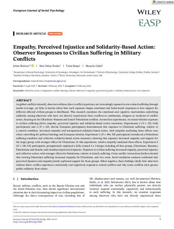(PDF) Empathy, Perceived Injustice and Solidarity-Based Action ...