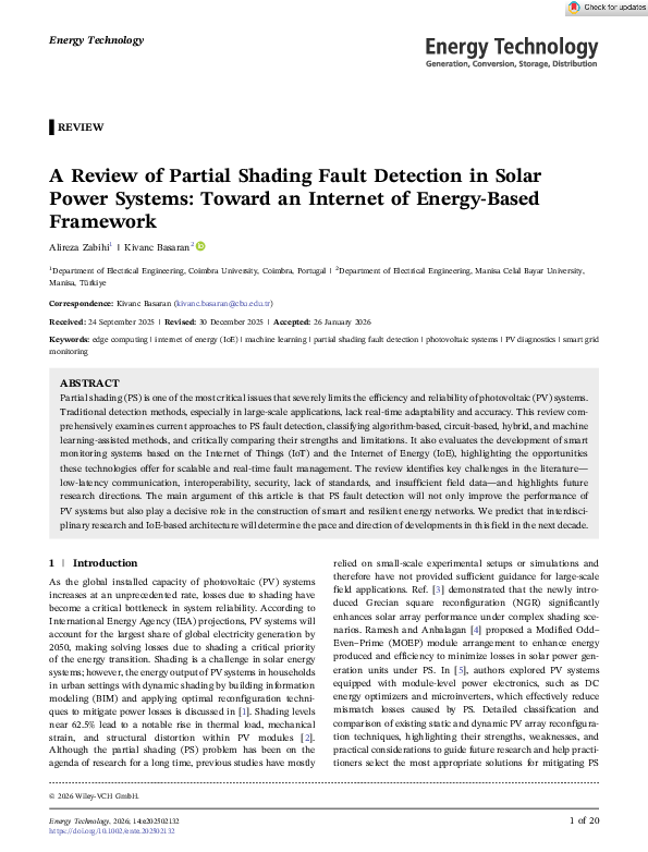 (PDF) A Review of Partial Shading Fault Detection in Solar Power ...