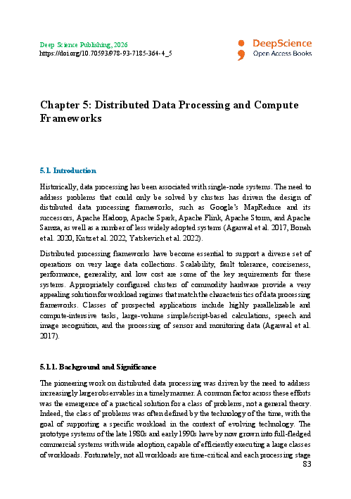 (PDF) Chapter 5: Distributed Data Processing and Compute Frameworks
