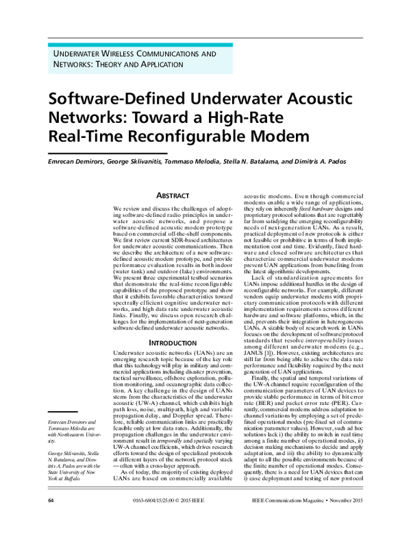 (PDF) Software-defined underwater acoustic networks: toward a high-rate ...