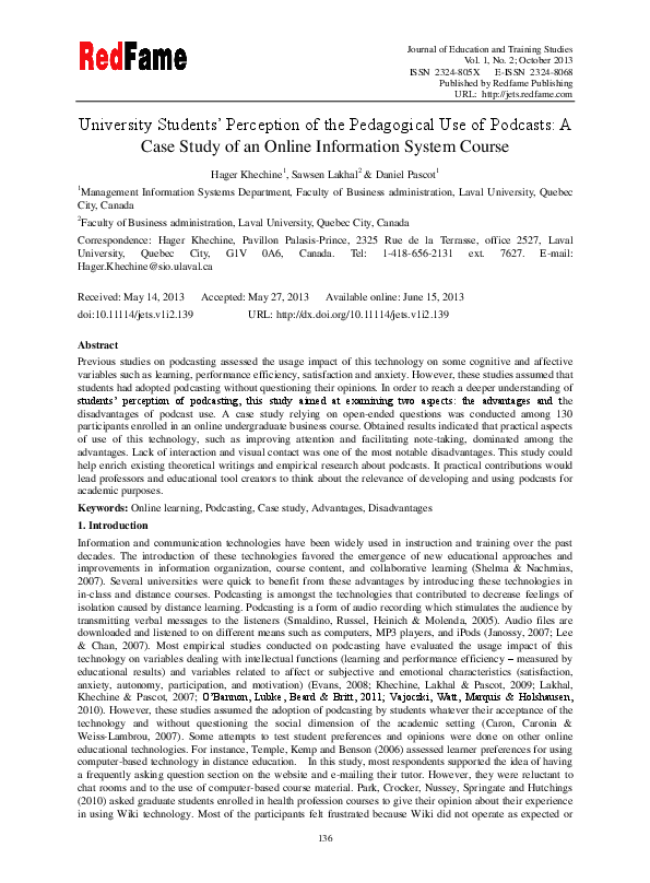(PDF) University Students’ Perception of the Pedagogical Use of ...