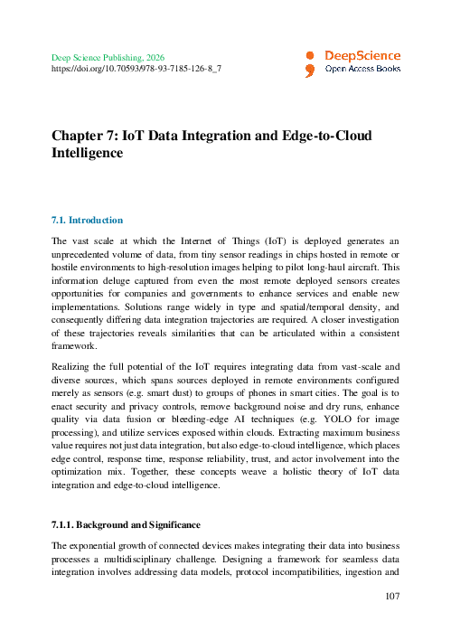 (PDF) Chapter 7: IoT Data Integration and Edge-to-Cloud Intelligence