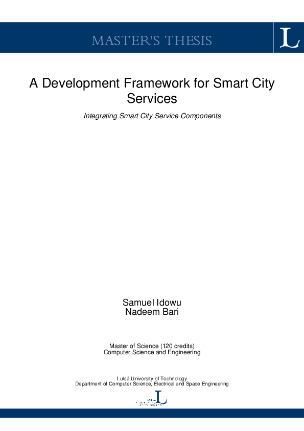 (PDF) A Development Framework for Smart City Services : Integrating ...