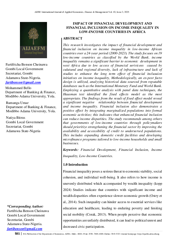 (PDF) . Impact of Financial Development and Financial Inclusion On ...