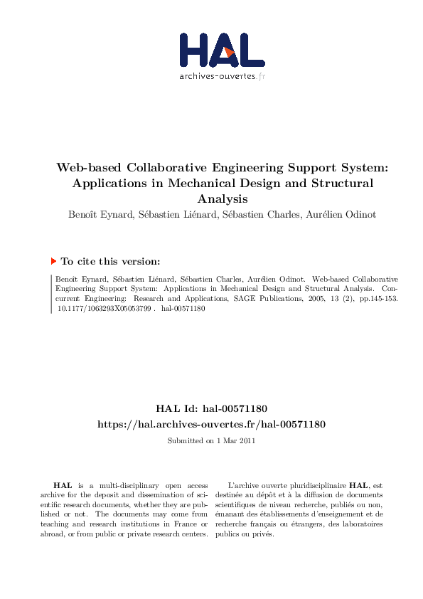 (PDF) Web-based Collaborative Engineering Support System: Applications ...