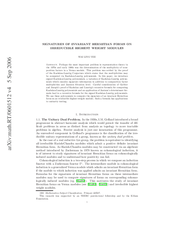 (PDF) Correction to “Signatures of invariant Hermitian forms on ...