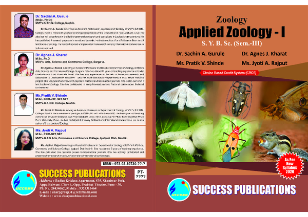 (PDF) Applied Zoology-I (CBCS Pattern) S.Y.B.Sc. Zoology SPPU
