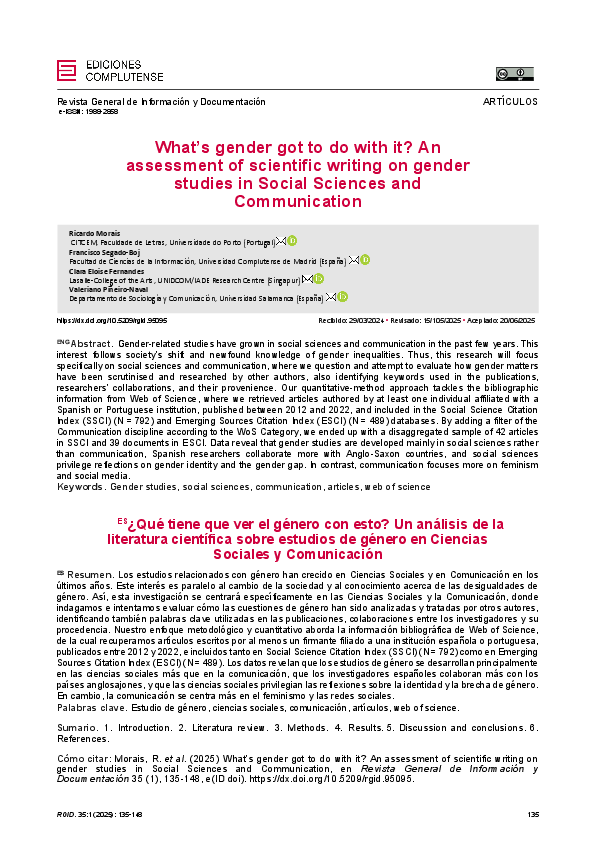 (PDF) What's gender got to do with it? An assessment of scientific ...