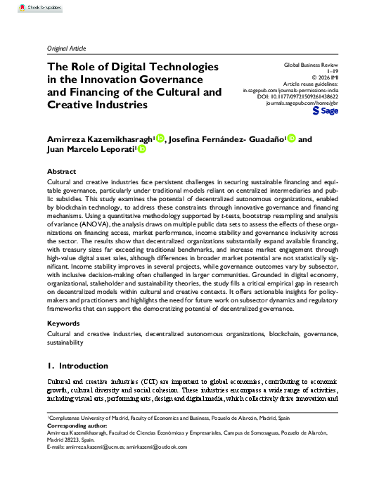 (PDF) The Role of Digital Technologies in the Innovation Governance and ...