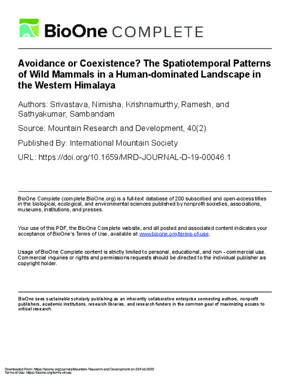 (PDF) Avoidance or Coexistence? The Spatiotemporal Patterns of Wild ...