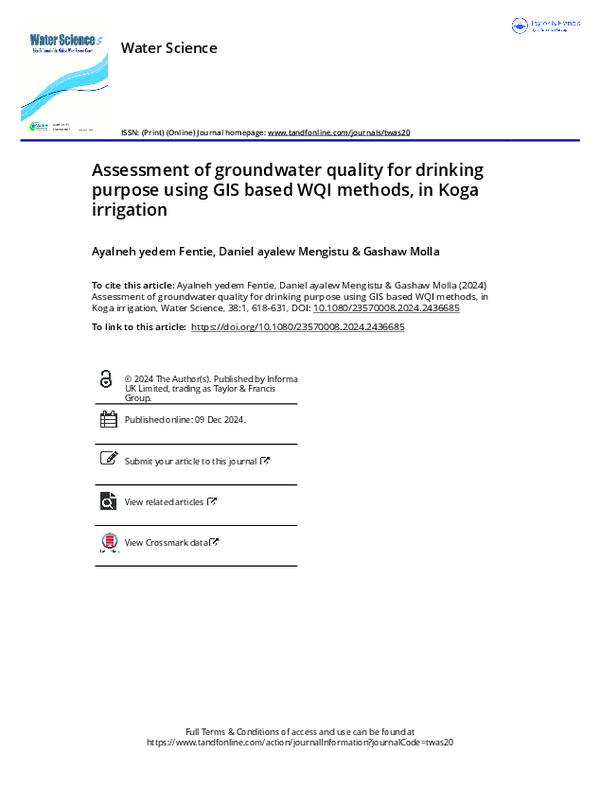(PDF) Assessment of groundwater quality for drinking purpose using GIS ...