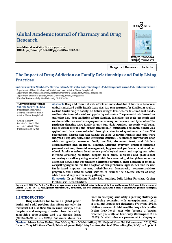 (PDF) The Impact of Drug Addiction on Family Relationships and Daily ...
