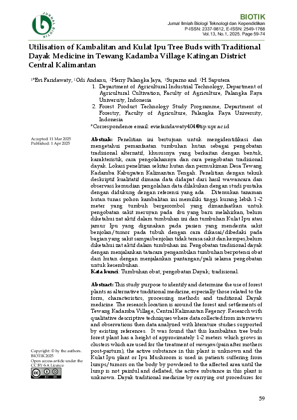 (PDF) Utilisation of Kambalitan and Kulat Ipu Tree Buds with ...