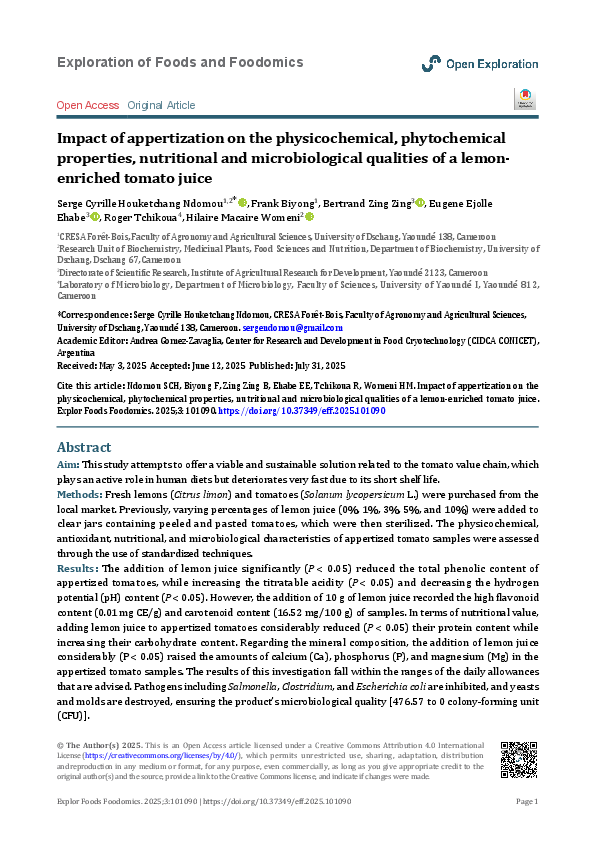 (PDF) Impact of appertization on the physicochemical, phytochemical ...