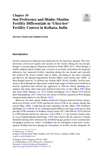 (PDF) Son Preference and Hindu–Muslim Fertility Differentials in ‘Ultra ...