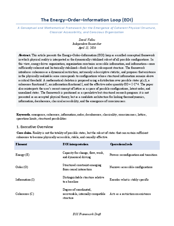 (PDF) The Energy-Order-Information Loop (EOI) A Conceptual and ...