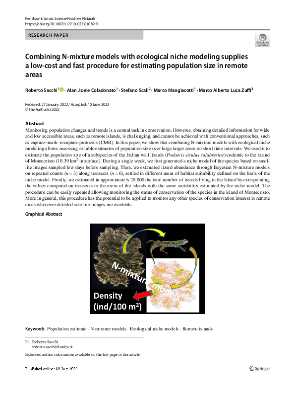 (PDF) Combining N-mixture models with ecological niche modeling ...