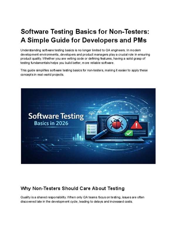 (PDF) Software Testing Basics for Non-Testers: A Simple Guide for ...