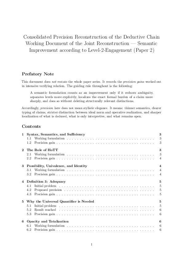 (PDF) Consolidated Precision Reconstruction of the Deductive Chain ...