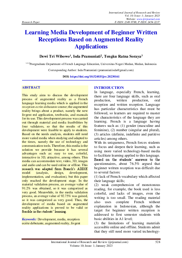 (PDF) Learning Media Development of Beginner Written Receptions Based ...