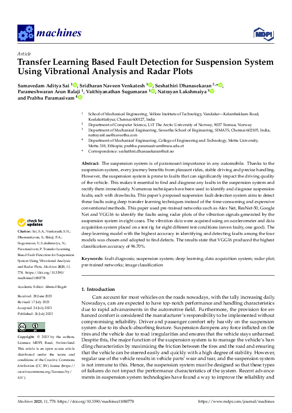 (PDF) Transfer Learning Based Fault Detection for Suspension System ...