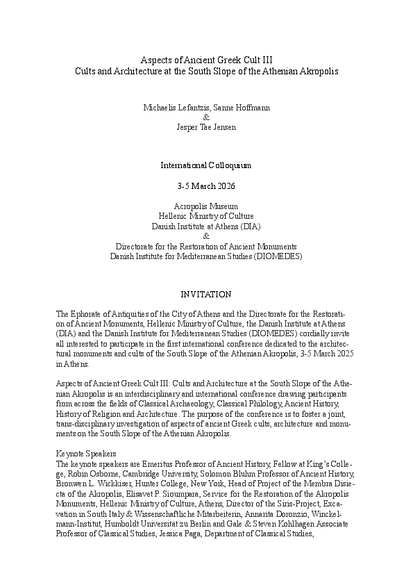 (PDF) Aspects of Ancient Greek Cult III: Cults and Architecture at the ...